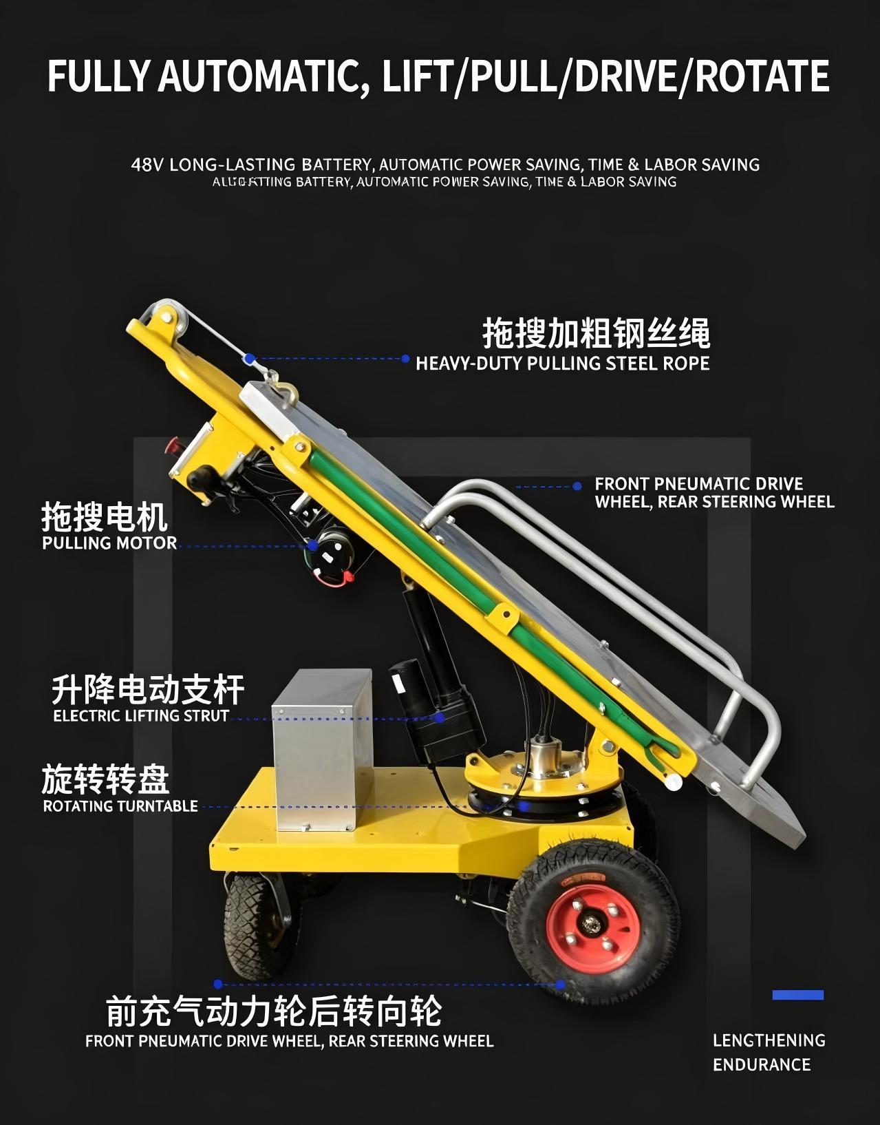 Fully Automatic Sow Carcass Transport Cart 304-Stainless Steel Dead Pig Transport  Trolley