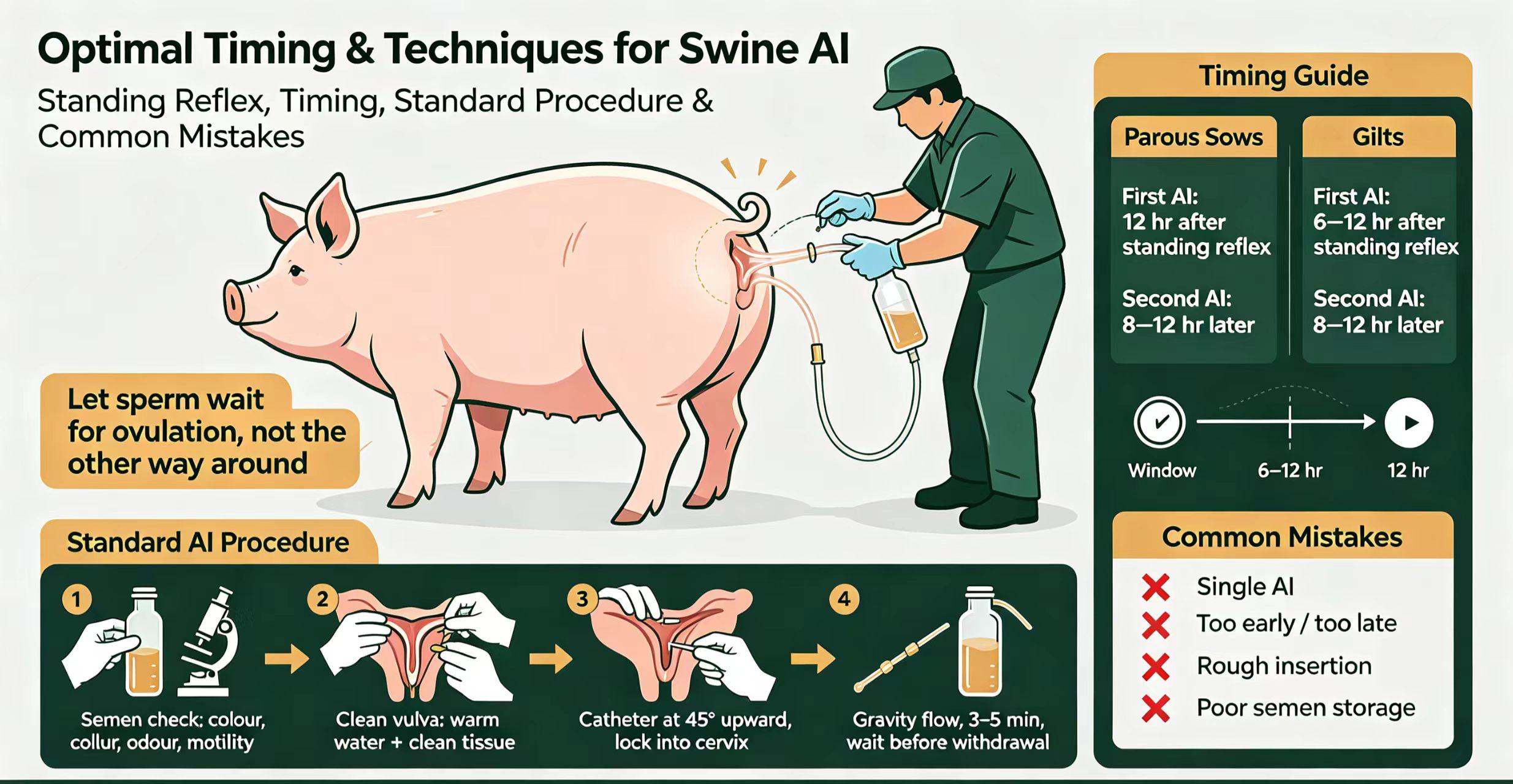 How to identify the optimal timing for swine artificial insemination